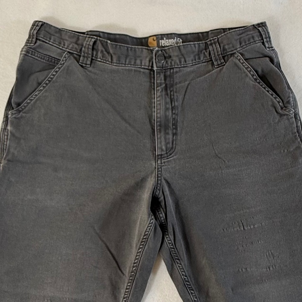 Carhartt Relaxed Fit Canvas Work Pants Mens 38x30 Utility Carpenter Gray 102291